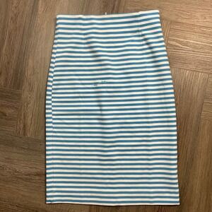 Lilly Pulitzer Deacon Skirt Womens‎ Small Blue White Striped Stretch Pencil Slit